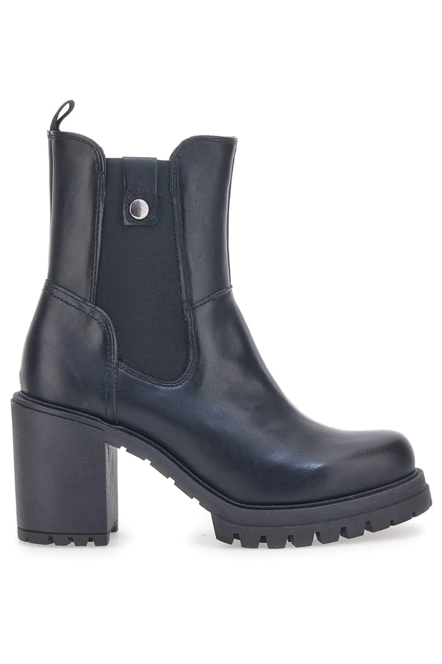 Schwarze Stiefeletten mit Absatz Prima Riga 46001