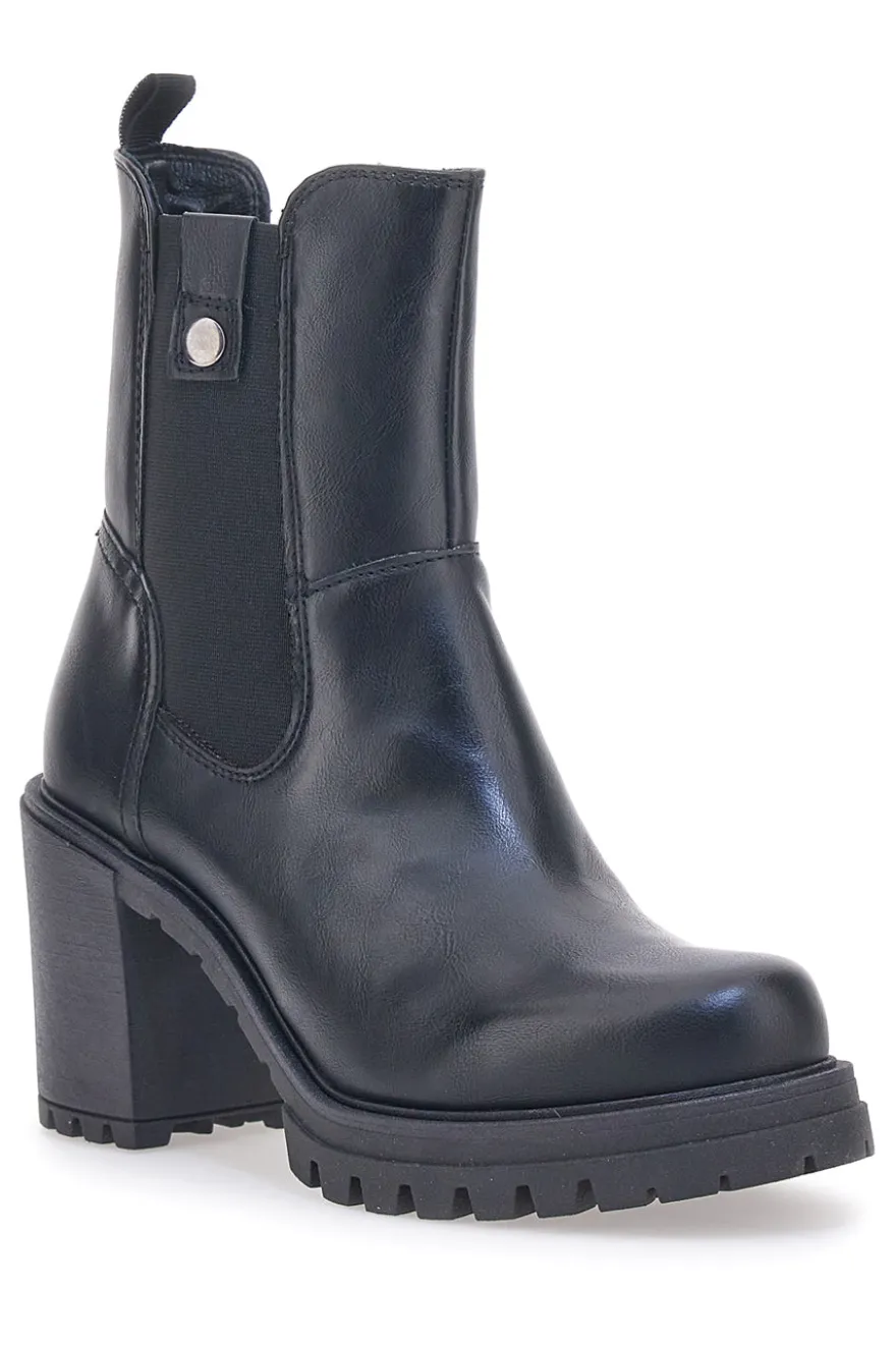 Schwarze Stiefeletten mit Absatz Prima Riga 46001