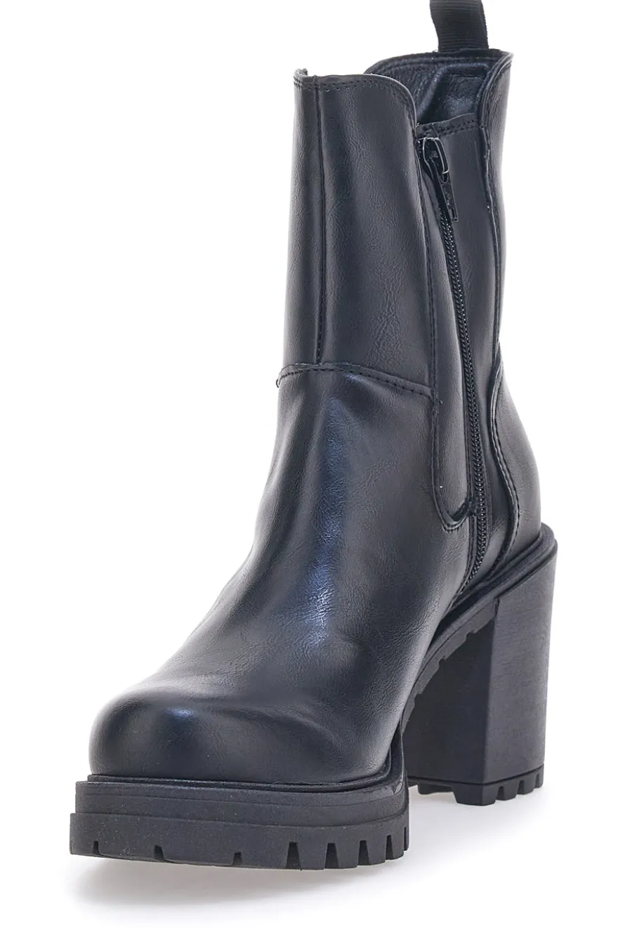 Schwarze Stiefeletten mit Absatz Prima Riga 46001