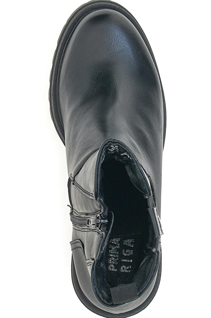 Schwarze Stiefeletten mit Absatz Prima Riga 46001