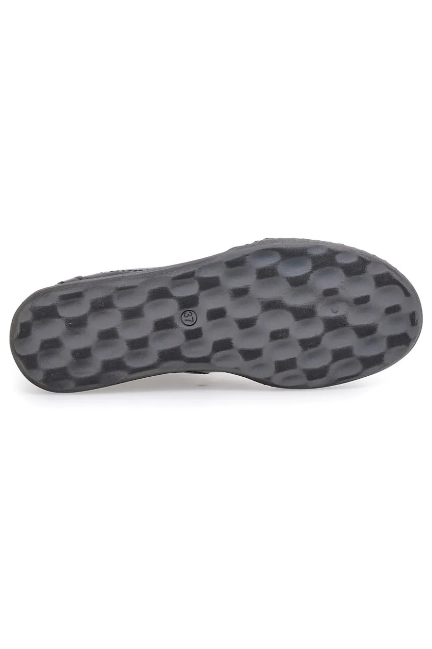 Schwarze Stiefeletten mit Reißverschluss und seitlichen Gummizügen Plocadi 21503pt