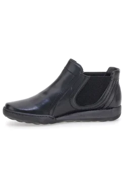 Schwarze Stiefeletten mit Reißverschluss und seitlichen Gummizügen Plocadi 21503pt