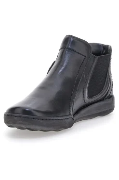 Schwarze Stiefeletten mit Reißverschluss und seitlichen Gummizügen Plocadi 21503pt