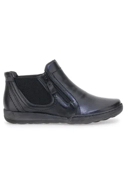 Schwarze Stiefeletten mit Reißverschluss und seitlichen Gummizügen Plocadi 21503pt