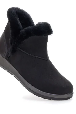 Schwarze Stiefeletten mit Fellfutter und flexibler Sohle Inblu 71 WG