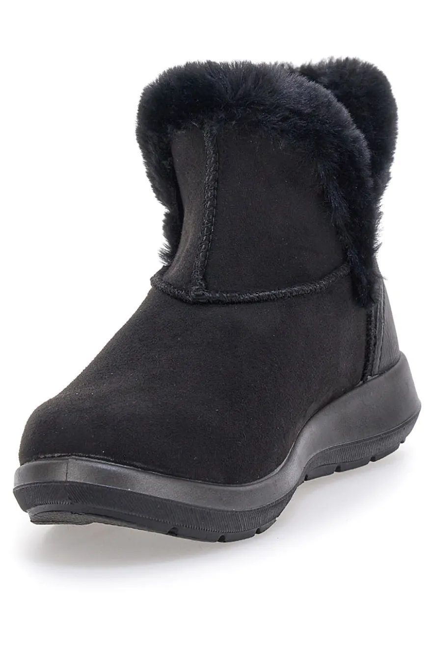 Schwarze Stiefeletten mit Fellfutter und flexibler Sohle Inblu 71 WG