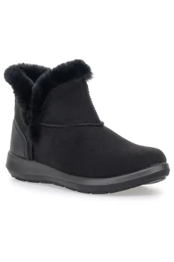 Schwarze Stiefeletten mit Fellfutter und flexibler Sohle Inblu 71 WG