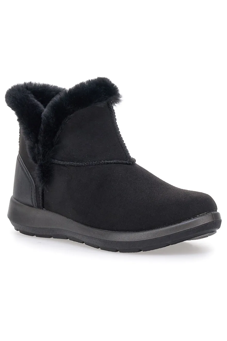 Schwarze Stiefeletten mit Fellfutter und flexibler Sohle Inblu 71 WG