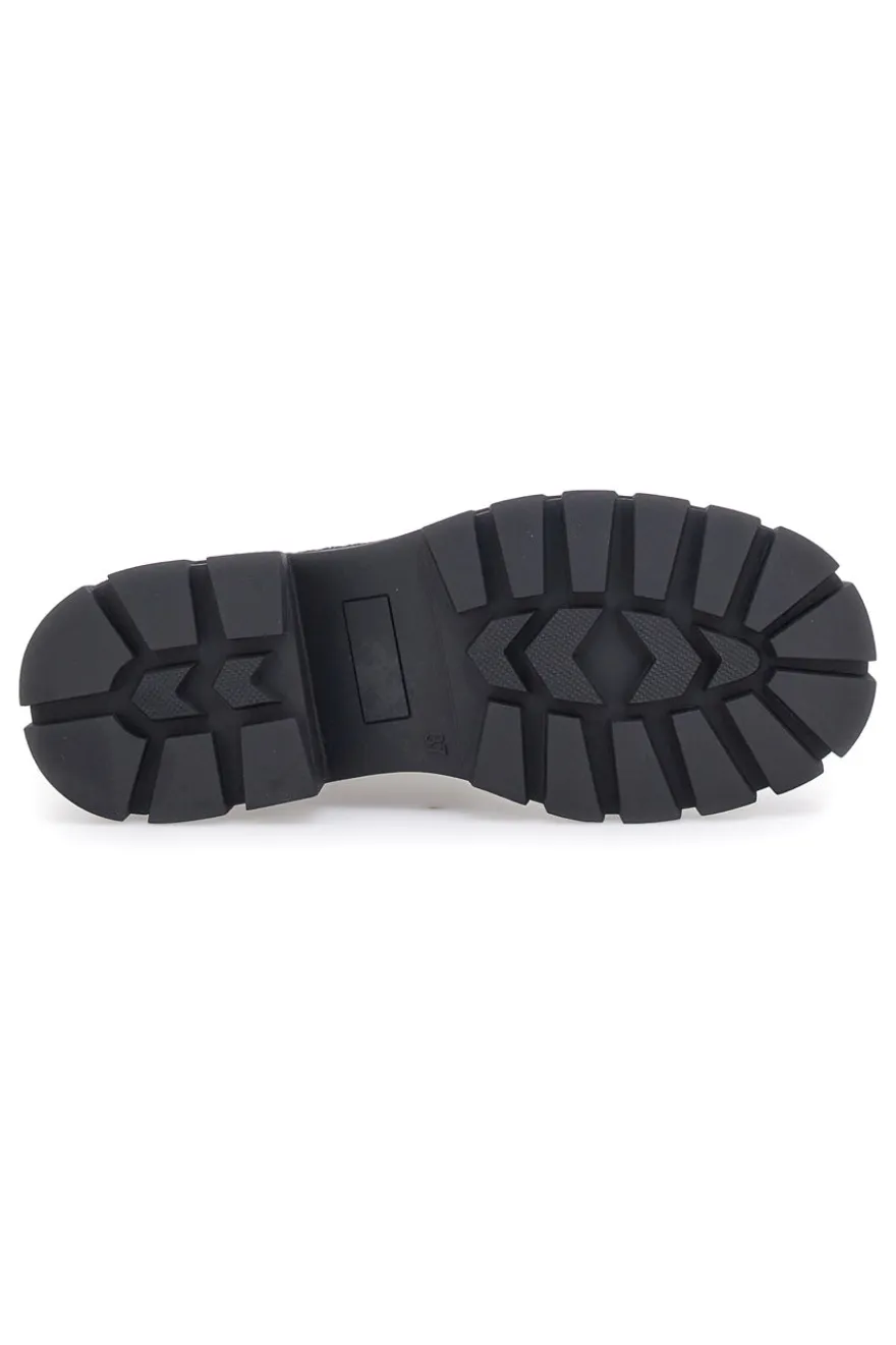 Schwarze Stiefeletten mit seitlichen Schnallen und hoher Profilsohle THE FIRST 501