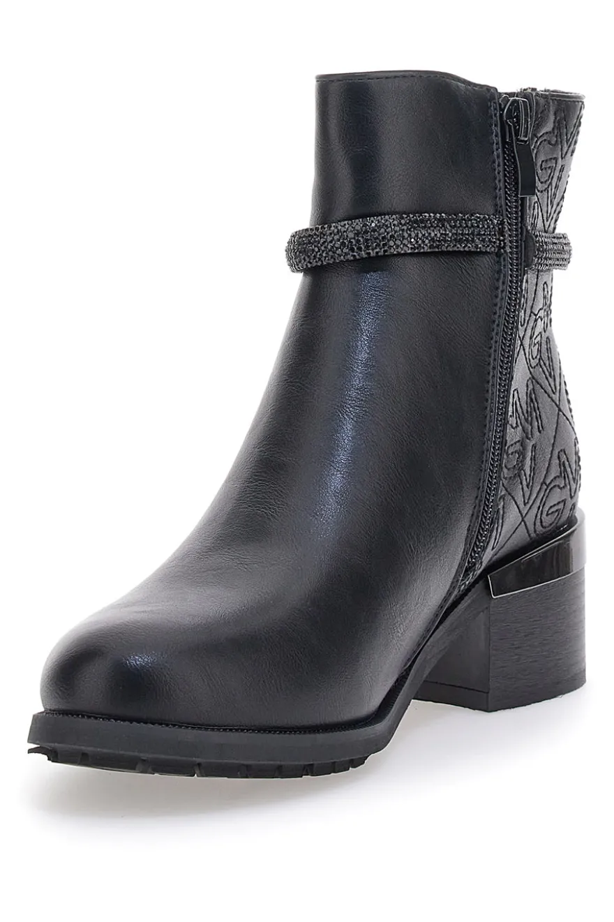 Schwarze Stiefeletten mit mittlerem Absatz GIAN MARCO VENTURI TR0305