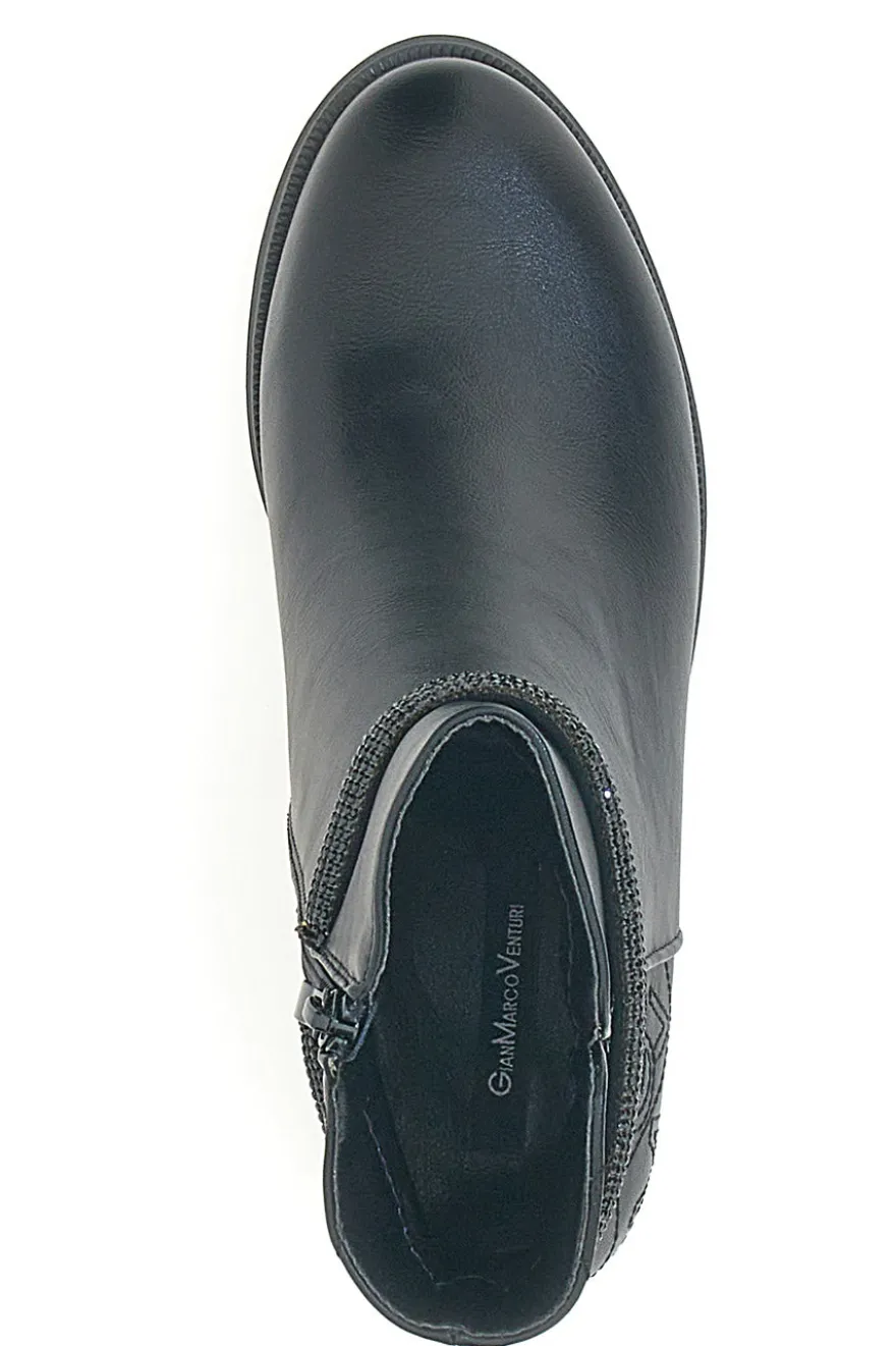Schwarze Stiefeletten mit mittlerem Absatz GIAN MARCO VENTURI TR0305