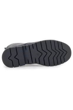 Schwarze Stiefeletten mit seitlichem Reißverschluss und Levi's VPHI0098S-Logodetails