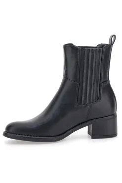 Schwarze Stiefeletten mit strukturiertem Seitenband und mittlerem Absatz Pittarello-Kapsel BT251152002