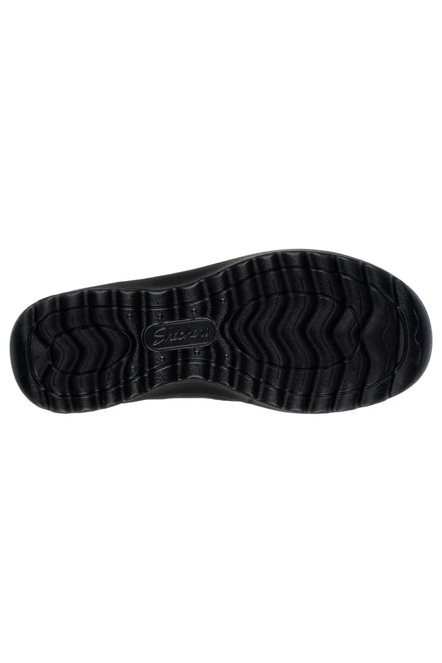 Schwarze Stiefeletten mit Reißverschluss und Memory Foam Skechers Lovely Vibe Fall In Bloom