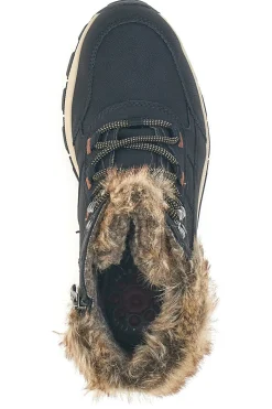 Schwarze Stiefeletten mit warmer Innenausstattung und rutschfester Sohle Relife 24802B08R