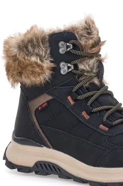 Schwarze Stiefeletten mit warmer Innenausstattung und rutschfester Sohle Relife 24802B08R