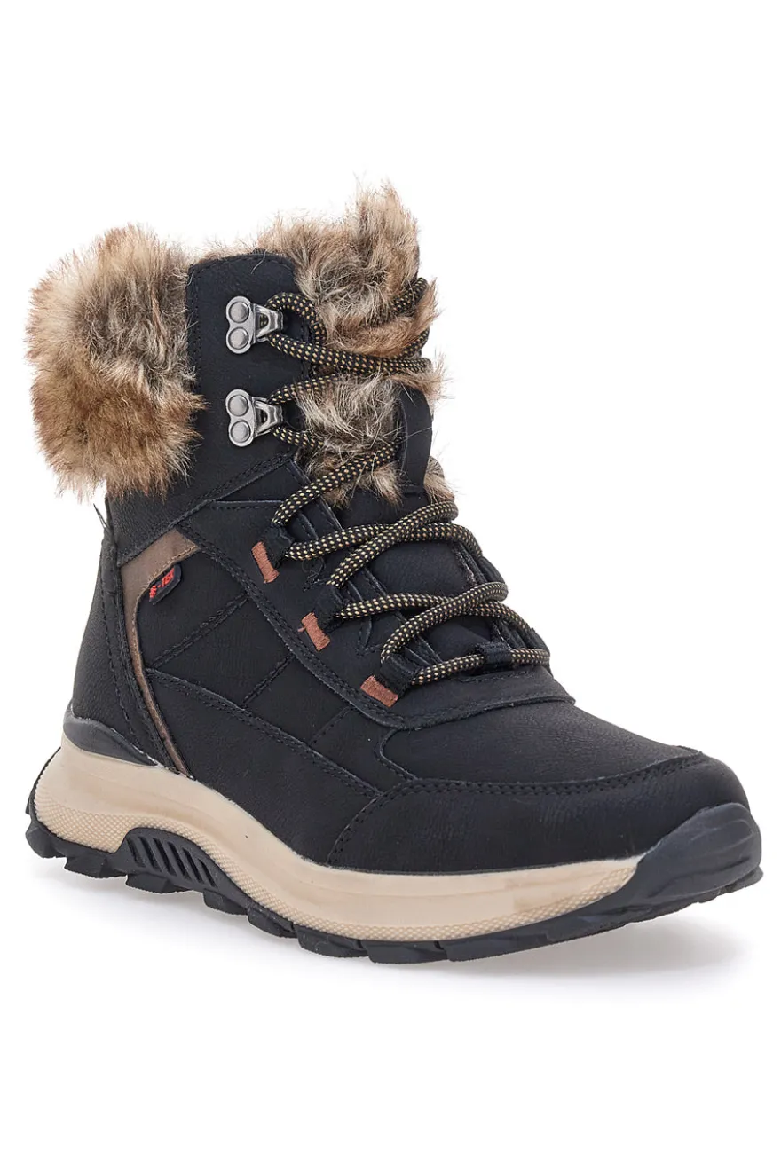 Schwarze Stiefeletten mit warmer Innenausstattung und rutschfester Sohle Relife 24802B08R