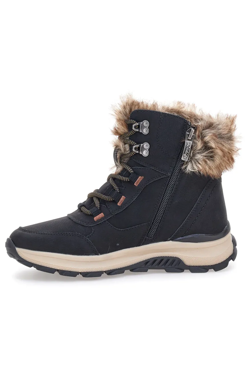 Schwarze Stiefeletten mit warmer Innenausstattung und rutschfester Sohle Relife 24802B08R