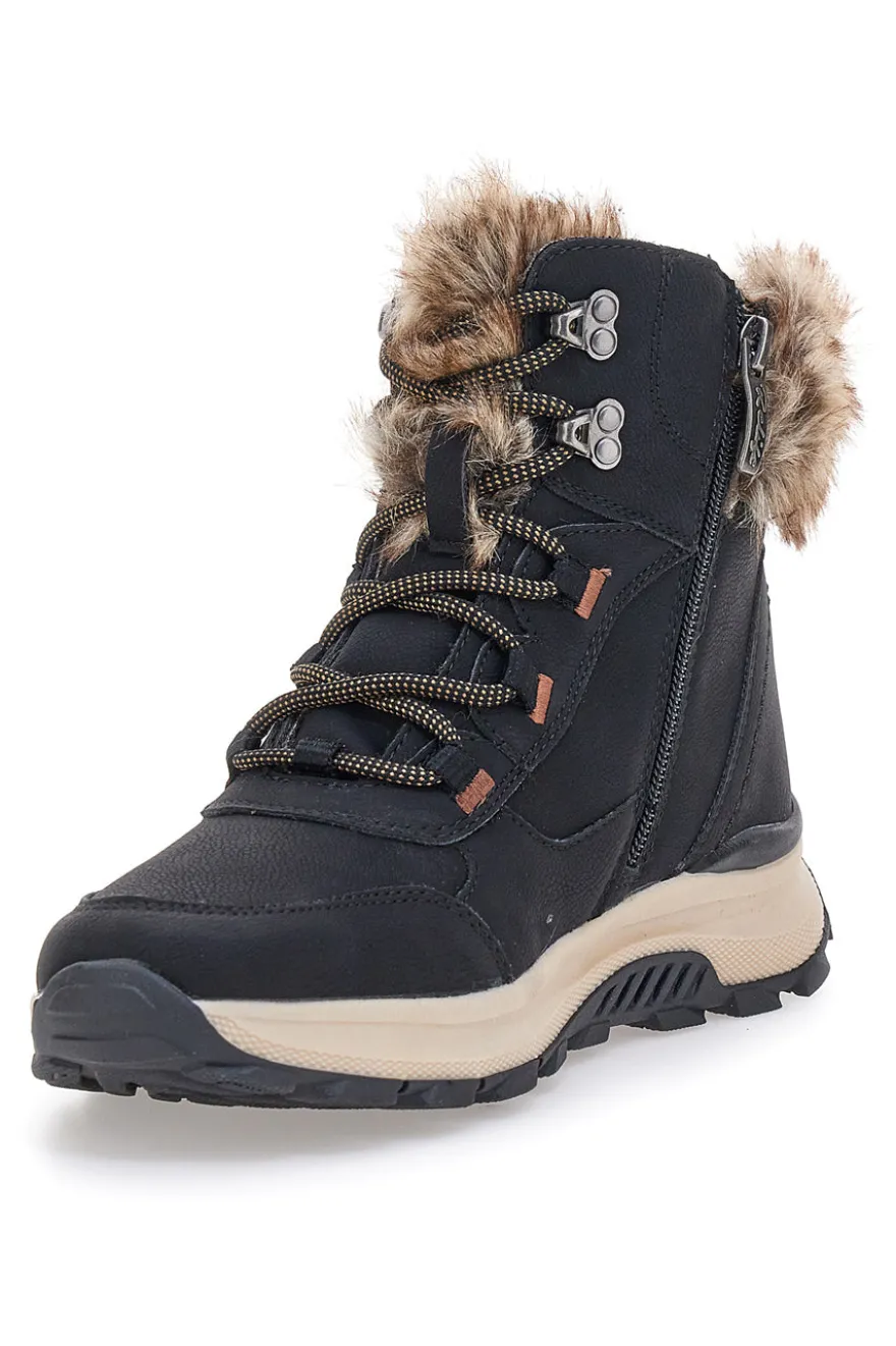 Schwarze Stiefeletten mit warmer Innenausstattung und rutschfester Sohle Relife 24802B08R