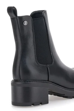 Schwarze Stiefeletten mit breitem Absatz und elastischen Einsätzen Pittarello Kapsel BT24286006