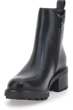 Schwarze Stiefeletten mit breitem Absatz und elastischen Einsätzen Pittarello Kapsel BT24286006