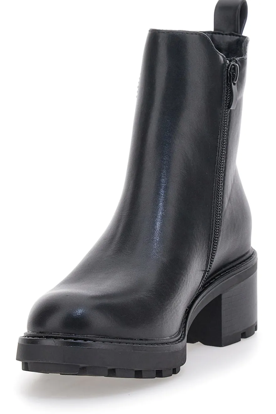 Schwarze Stiefeletten mit breitem Absatz und elastischen Einsätzen Pittarello Kapsel BT24286006