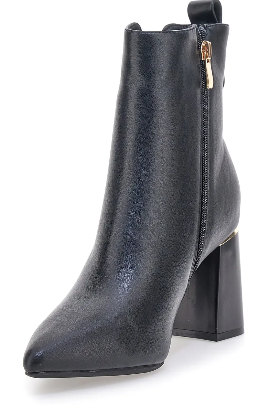 Schwarze Stiefeletten mit breitem Absatz und elastischen Einsätzen, Mariella Burani 51694C1074