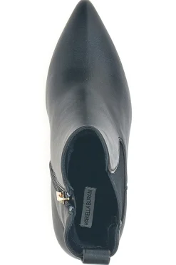 Schwarze Stiefeletten mit breitem Absatz und elastischen Einsätzen, Mariella Burani 51694C1074