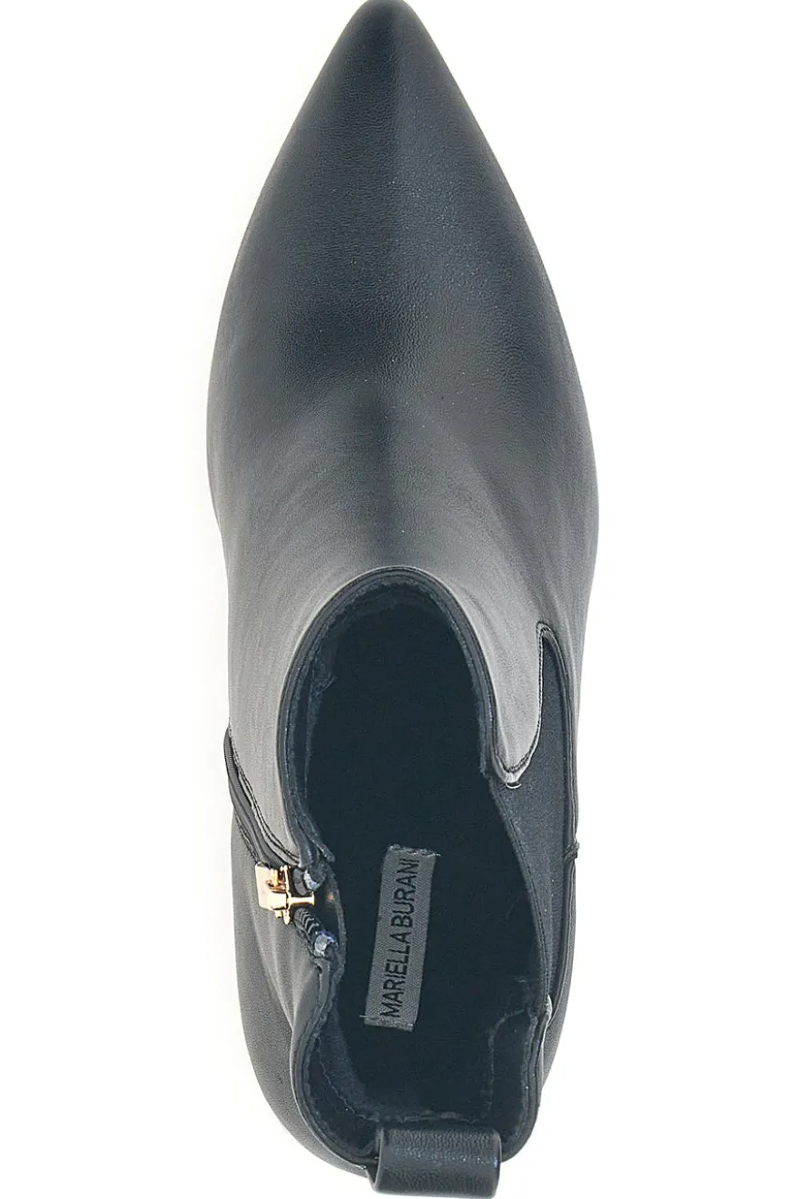 Schwarze Stiefeletten mit breitem Absatz und elastischen Einsätzen, Mariella Burani 51694C1074
