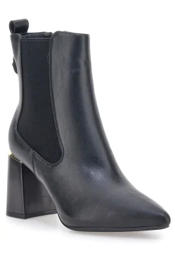 Schwarze Stiefeletten mit breitem Absatz und elastischen Einsätzen, Mariella Burani 51694C1074