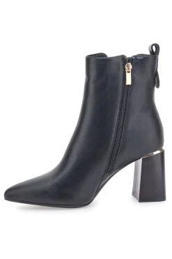 Schwarze Stiefeletten mit breitem Absatz und elastischen Einsätzen, Mariella Burani 51694C1074
