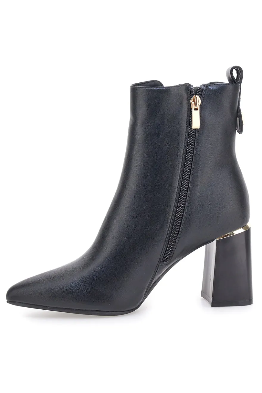 Schwarze Stiefeletten mit breitem Absatz und elastischen Einsätzen, Mariella Burani 51694C1074