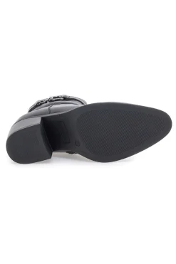 Schwarze Stiefeletten mit Absatz und Gürtel-Detail Pittarello Capsule BT24186003