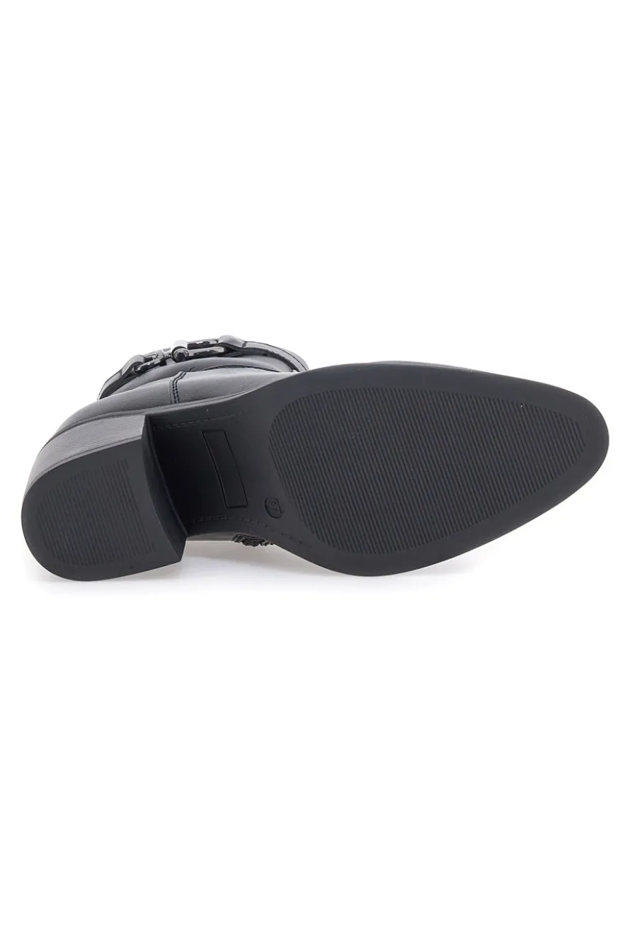 Schwarze Stiefeletten mit Absatz und Gürtel-Detail Pittarello Capsule BT24186003