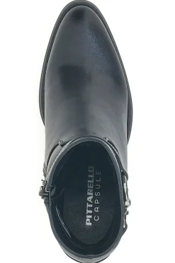 Schwarze Stiefeletten mit Absatz und Gürtel-Detail Pittarello Capsule BT24186003