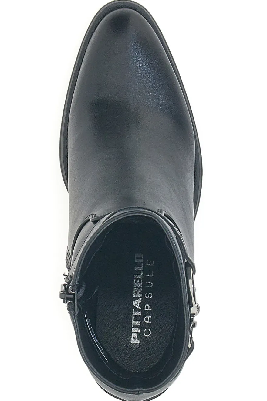 Schwarze Stiefeletten mit Absatz und Gürtel-Detail Pittarello Capsule BT24186003