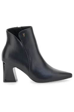 Schwarze Stiefeletten mit spitzer Spitze und Blockabsatz Ferré F536C641
