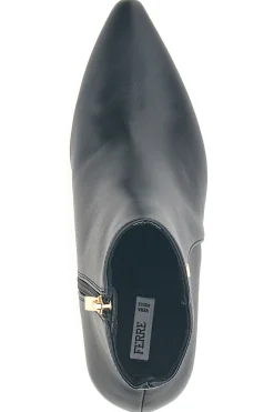 Schwarze Stiefeletten mit spitzer Spitze und Blockabsatz Ferré F536C641