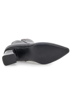 Schwarze Stiefeletten mit spitzer Spitze und Blockabsatz Ferré F536C641