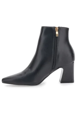 Schwarze Stiefeletten mit spitzer Spitze und Blockabsatz Ferré F536C641