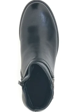 Schwarze Stiefeletten mit dekorativer Schnalle und niedriger Sohle Energy I255