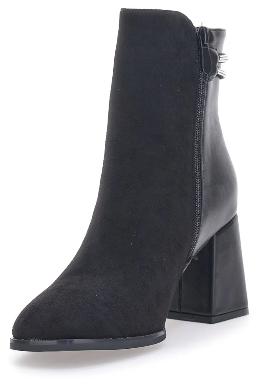 Schwarze Stiefeletten mit Absatz First Lady 361