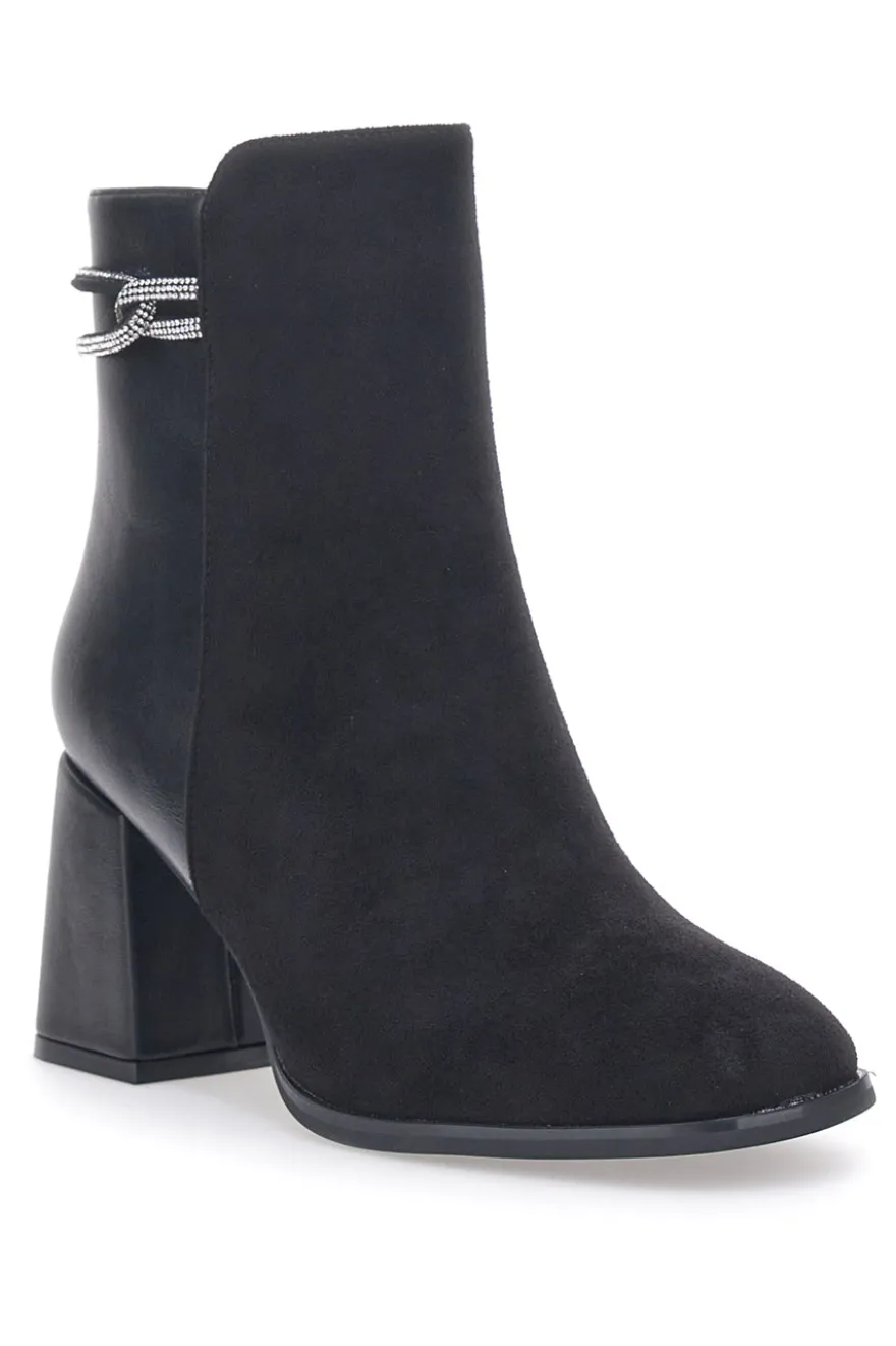 Schwarze Stiefeletten mit Absatz First Lady 361