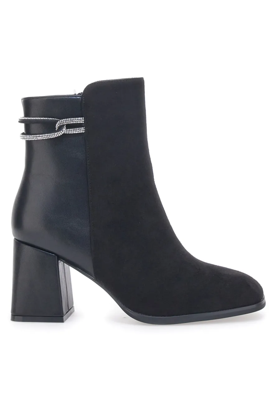 Schwarze Stiefeletten mit Absatz First Lady 361