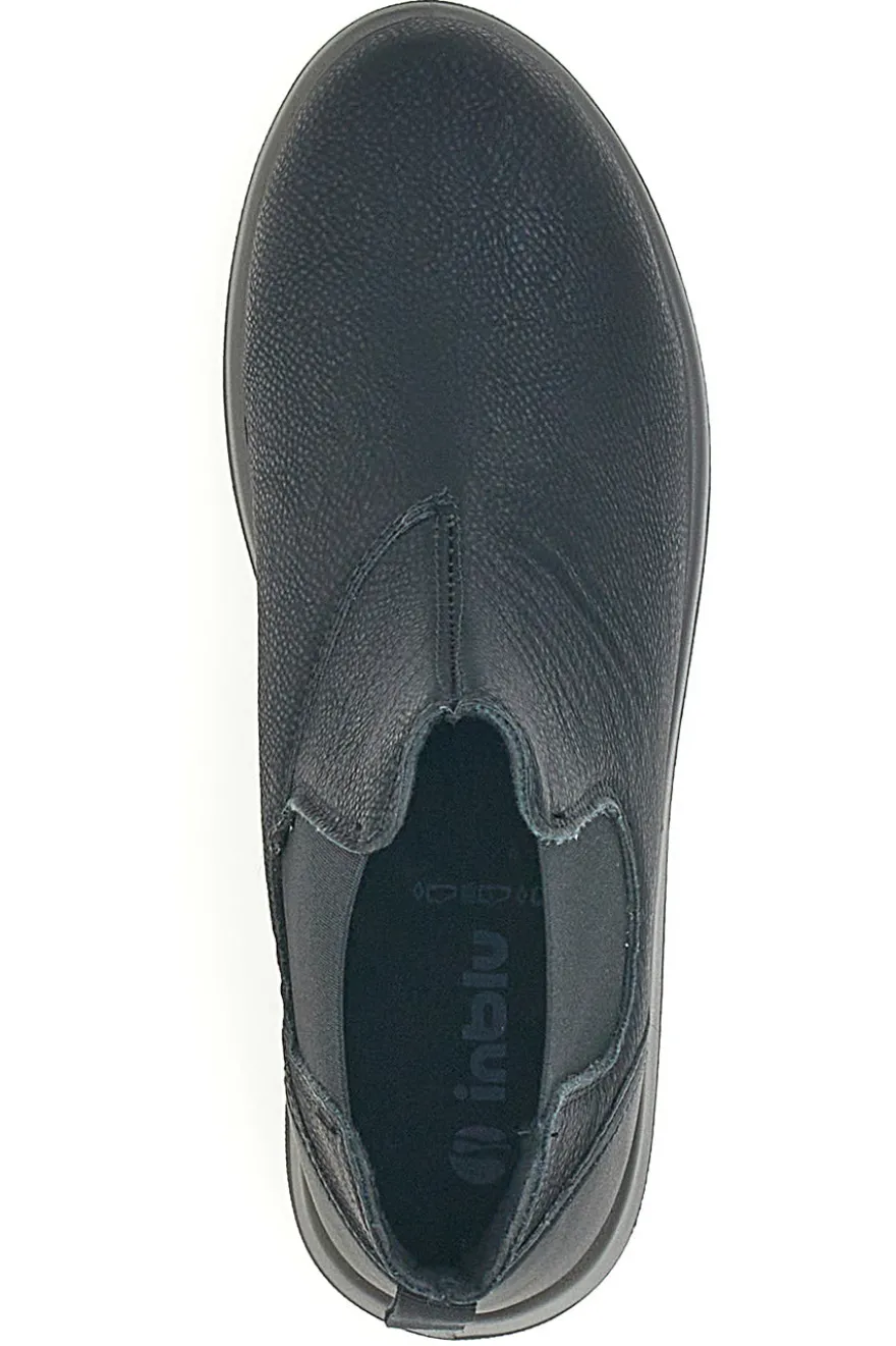 Schwarze Stiefeletten mit Hammerschlageffekt INBLU WG059014