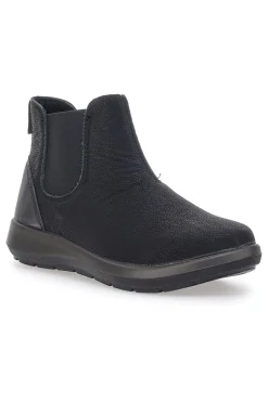 Schwarze Stiefeletten mit Hammerschlageffekt INBLU WG059014