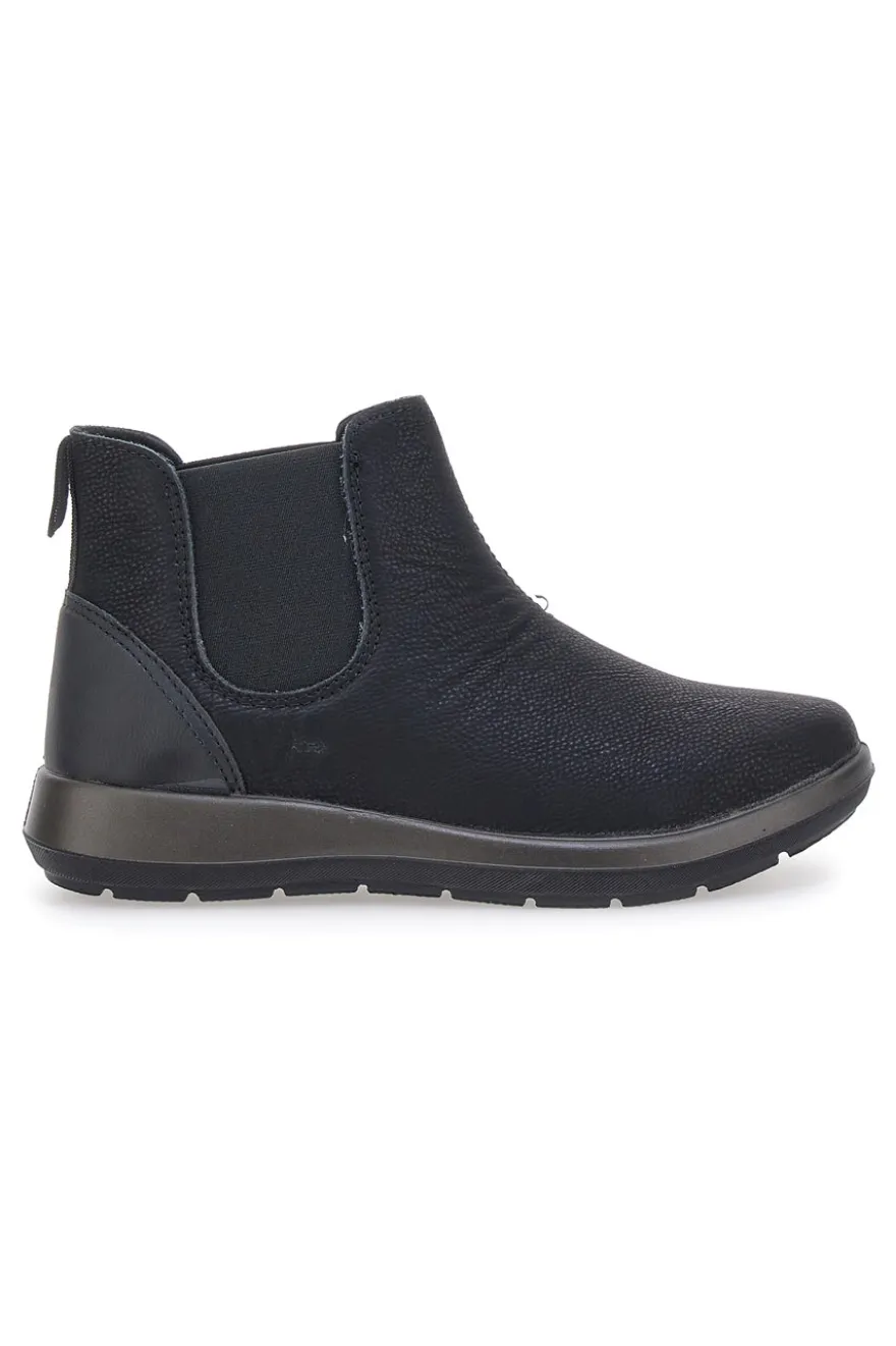 Schwarze Stiefeletten mit Hammerschlageffekt INBLU WG059014