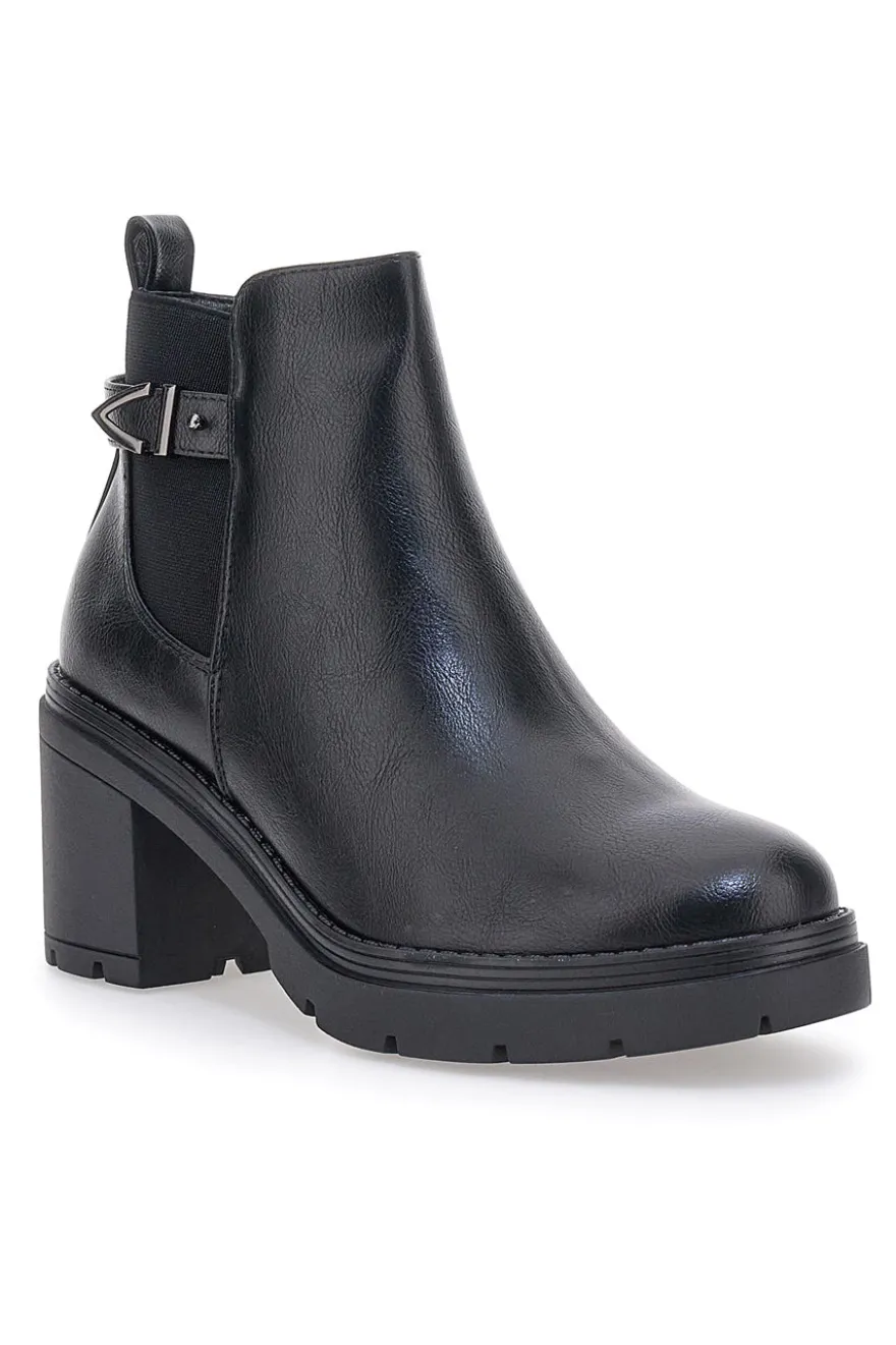 Schwarze Stiefeletten mit Absatz THE FIRST 481