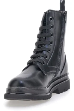 Schwarze Stiefeletten von Laura Biagiotti (Modell L97109502) mit Strasssteinen an den Seiten.