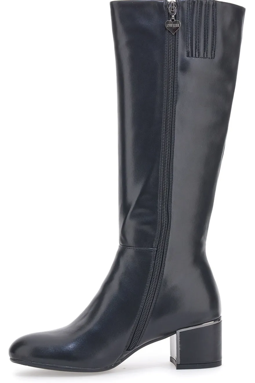 Schwarze Swish 21-Stiefel mit Absatz